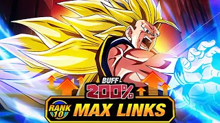 200% LEADER SKILL BUFF! LEVEL 10 LINKS 100% RAINBOW STAR INT ANGEL SSJ3 GOKU! (DBZ: Dokkan Battle)