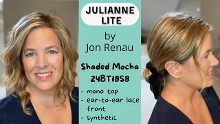 Julianne Lite by Jon Renau in 24BT18S8, Shaded Mocha, wig review, color details, and styling options