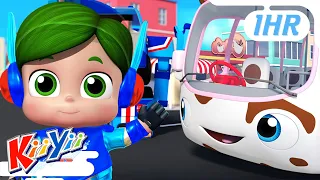 Wheels On The Bus Part 5 1HR | Best of KiiYii Songs | ABC and 123 | Nursery Rhymes & Kids Songs