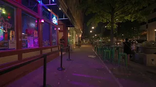 A Short Walk Through Downtown Raleigh at Night | City Sounds for Sleep and Study