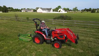 Kioti Cutting the Field with Hydraulic Top Link