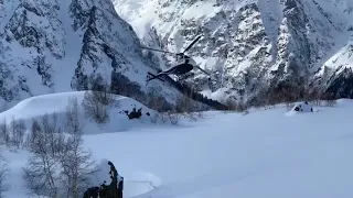 Russian Belka Helicopter in the Caucasus Mountains