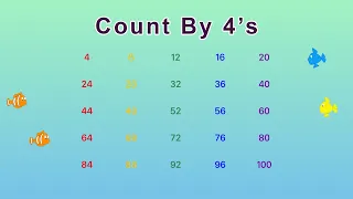 Count By 4's Song | Skip Counting by 4 up to 100 YouTube | Golden Kids Learning