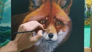 How to quickly and easily draw wool | how to draw a fox in oil | how to draw in oil | how to draw