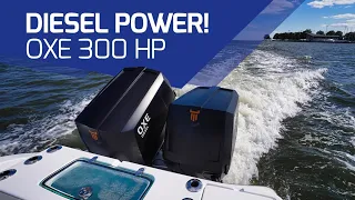 Diesel Outboard Showing Off ! Oxe 300 Hp Diesel on 34 Cape Horn