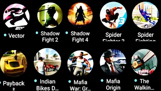spider fighting hero game, indian bikes driving 3d, shadow fight 4 the arena, payback 2
