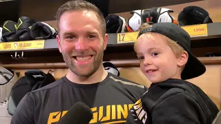 Bryan Rust (and son!) speak after Penguins beat Red Wings