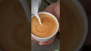 How to cheat latte art 😲 #barista #coffee #latteart #coffeeart