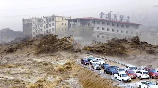 River overflow! Houses and cars flooded in China, Sichuan Jinyang flash flood