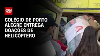 Colégio de Porto Alegre entrega doações de helicóptero | CNN PRIME TIME