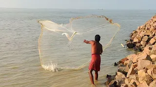 Traditional net fishing video in padma river