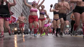 Hundreds run through downtown Cleveland in their underwear for charity