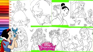 Coloring Disney Princesses with their Pet Friends - Coloring Pages for kids