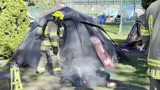 Two Tent Fires Cobourg Encampment May 7, 2024