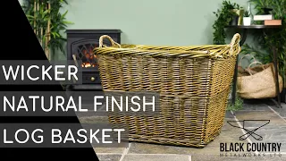 Natural Finish Wicker Log Basket