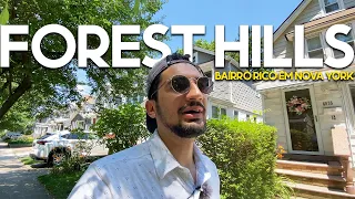 VISITEI UM DOS BAIRROS MAIS RICOS DE NOVA YORK | FOREST HILLS, QUEENS 🇺🇸