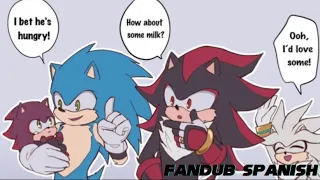 TRES ERIZOS 🦔🦔🦔 Y UN BEBÉ // CÓMIC SHADAMY // FANDUB SPANISH // #shadamy #fandublatino #sonic #fy