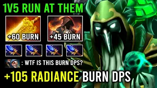 +105 Flame Radiance Burn Per Second 1v5 Heartstopper HP Regen Offlane Necrophos Dota 2