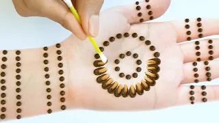 Easy Simple Mehndi design - cotton bud Mehendi design front hand - Arabic Mehndi Design 2024