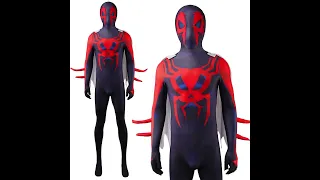 Hallowcos Spiderman 2099 Costume with Cape Cosplay Spider-Man Across the Spider-Verse