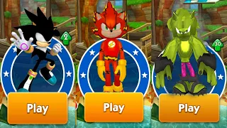 Sonic Dash - Dark Silver vs Sonic Flash vs Hulkhog Mods - All 60 Characters Unlocked Gameplay