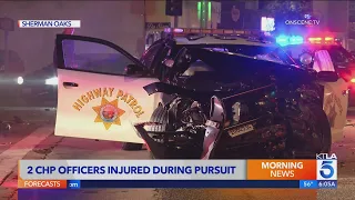 2 CHP officers injured during pursuit