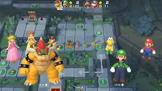 Super Mario Party Partner Party #1409 Domino Ruins Treasure Hunt Bowser & Luigi vs Goomba & Shy Guy
