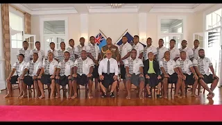 Fijian President officiates at the presentation of i-Tatau by the Fiji Under 20 Rugby Team