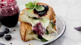Mozzarella in Carrozza Fried Mozzarella Sandwich with Blueberry Balsamic Jam
