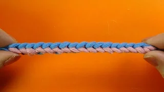 Двухцветный шнурок крючком Crochet cord  Урок 359