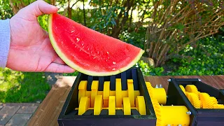 Watermelon vs 3D Printed Shredder