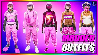 GTA 5 ONLINE HOW TO GET MULTIPLE FEMALE PINK MODDED OUTFITS! (GTA 5 Clothing Glitches)