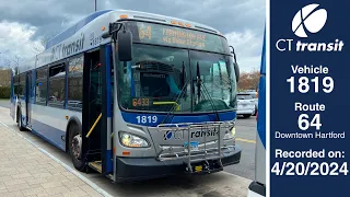 Bus Ride | CTtransit #1819 on the 64 Inbound