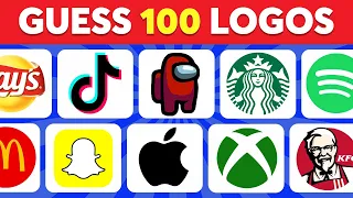 Guess The Logo in 3 Seconds | 100 Famous Logos | Logo Quiz