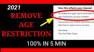 How to✅Approve Age Restriction✅ on YouTube (2021) | ✅Age Restricted Video Problem Solve Kaise Kare✅