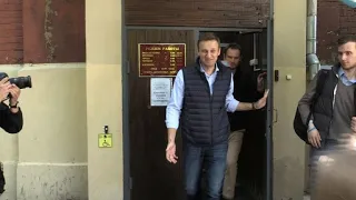 Russian opposition leader Navalny appears in court over protest