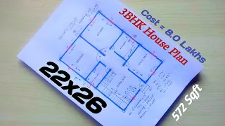 22x26 Building Plan|22*26 house plan|600 sq ft makan ka naksha