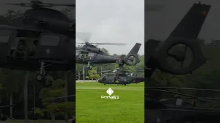 Helicóptero Pantera do Exército decolando na Academia Militar das Agulhas Negras