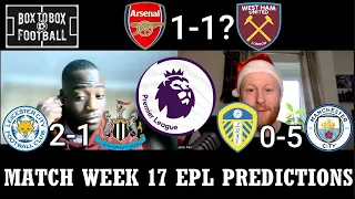PREMIER LEAGUE 22/23 GW 17 PREDICTIONS | EPL IS BACK! Arsenal Draw To West Ham? | #ad #premierleague