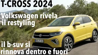 Volkswagen T-Cross 2024: le novità fuori e dentro, tre motorizzazioni (solo benzina)