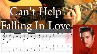 CAN'T HELP FALLING IN LOVE - Elvis Presley - Full Tutorial With TAB - Fingerstyle Guitar