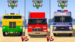 Police Boxville vs Old Truck vs Haulmaster Truck - GTA 5 Car Mods Which truck is better?