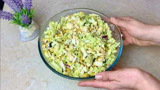 Новый САЛАТ из пекинской КАПУСТЫ! ВКУСНО, ПРОСТО и БЫСТРО! Хочется съесть весь, это просто бомба!