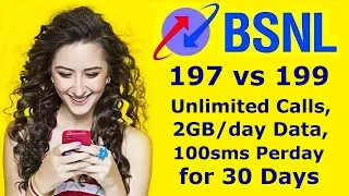 Details of BSNL 197 vs 199 Plan || BSNL 199 Pack || BSNL 199 || BSNL 197 Plan || BSNL 199 Offer