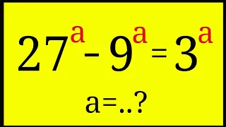 Nice Algebra Exponential Equation | Math Olympaid | a=?