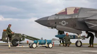 U.S. Marines Prepare to Hot Load F-35B Lightning II Fighter Jets