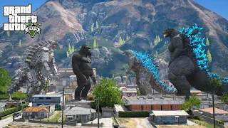 Godzilla Minus One, Godzilla vs Mechagodzilla, kong - Epic FIght ( GTA V Mods )