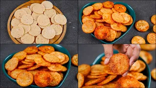 CRISPY RICE FLOUR CHIPS | QUICK & EASY CHIPS | HOME MADE RICE CHIPS RECIPE | TEA TIME SNACKS RECIPE