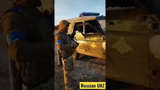 Destroyed UAZ-469 in Ukrainian field #shorts #ukrainerussiawar #russia