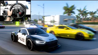 Full Race Audi Special Police - Forza Horizon 5 - Logitech g29 gameplay